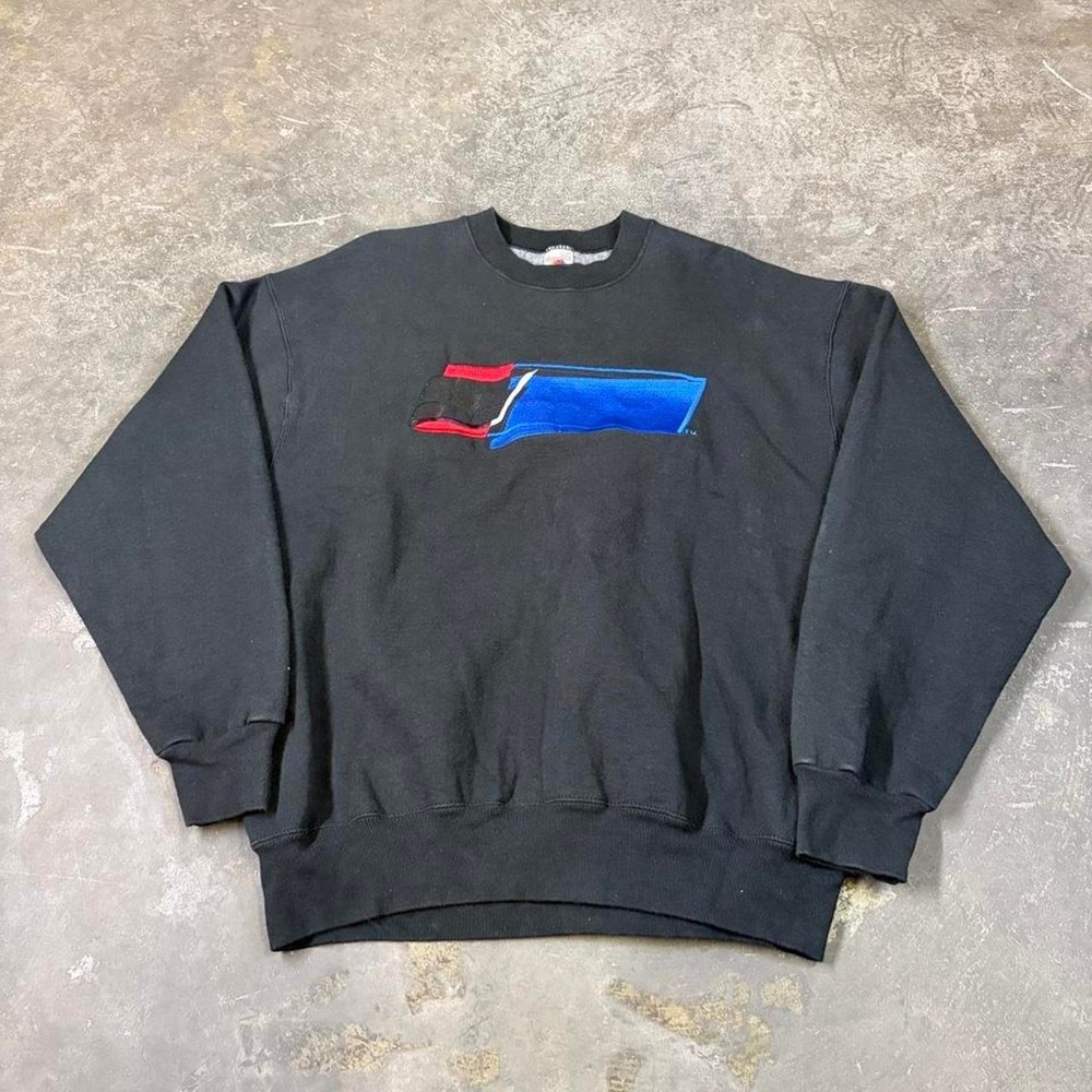 Vintage 80s Fruit of the Loom Supercotton Black Crewneck Sweatshirt Mens Large